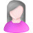 user female white pink grey Icon